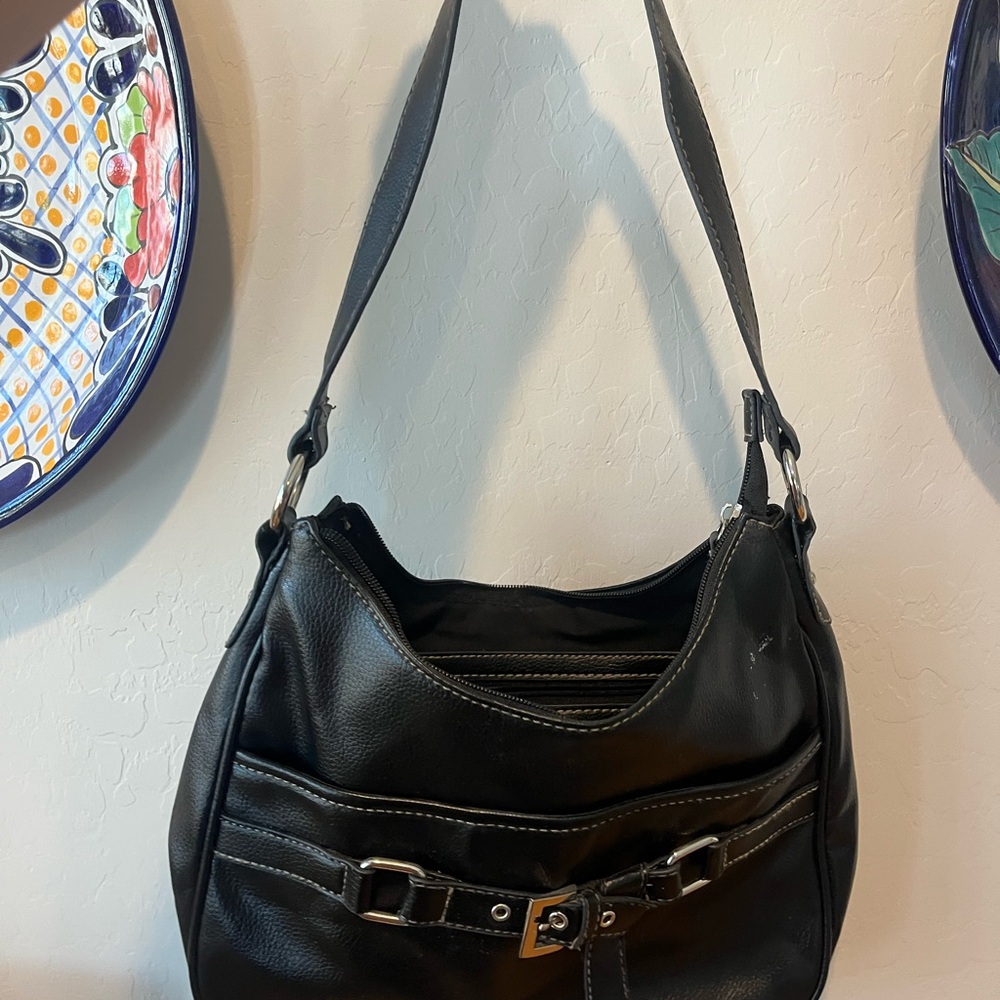 Black Leather Shoulder Bag